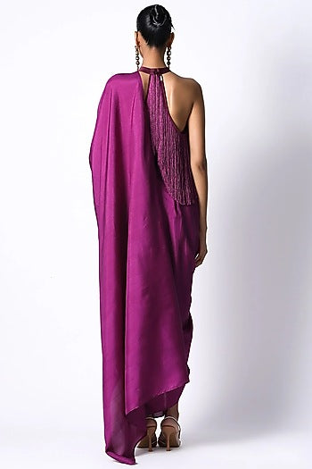 Purple Silk Fringe Top