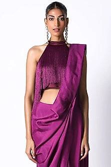 Purple Silk Fringe Top