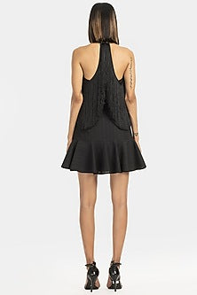 Black Fringe Embellished Top