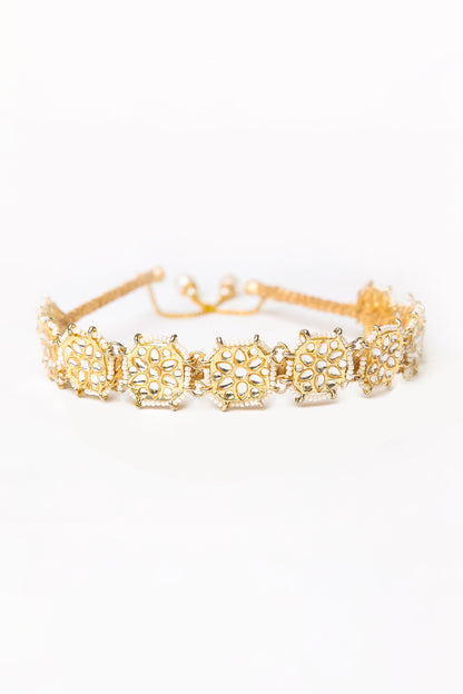 Gold Embroidered String Hairband For Girls
