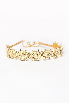 Gold Embroidered String Hairband For Girls
