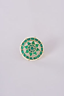 Gold Plated Jadau Kundan Polki Ring