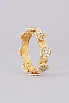 Gold Plated Mother Of Pearl Bangles (Set of 2)