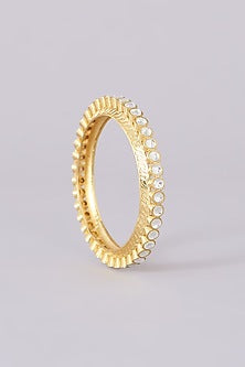 Gold Plated Jadau Kundan Polki Bangles (Set of 2)