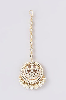 Gold Plated Mother Of Pearl Maangtikka