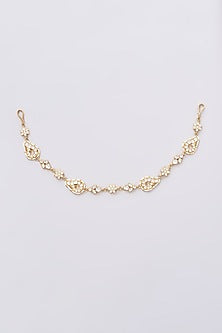 Gold Plated Jadau Kundan Polki Mathapatti