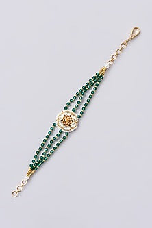 Gold Plated Jadau Kundan Polki Earchains (Set of 2)