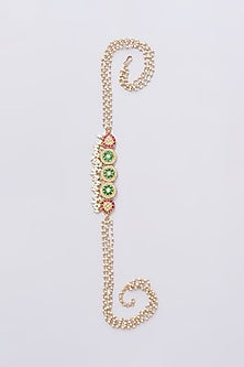 Gold Plated Jadau Kundan Polki Earchains (Set of 2)