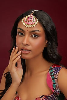Gold Plated Jadau Kundan Polki Maangtikka