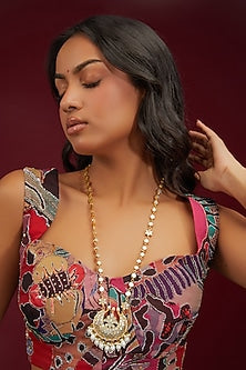 Gold Plated Mother Of Pearl Pendant Necklace