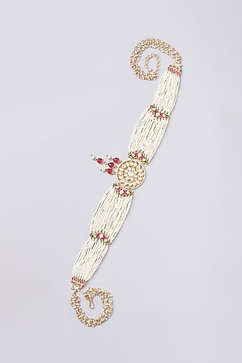 Gold Plated Jadau Kundan Polki Waistbelt