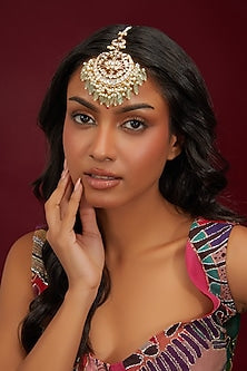 Gold Plated Jadau Kundan Polki Maangtikka