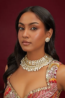 Gold Plated Mother Of Pearl Choker Necklace Set