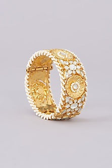 Gold Plated Jadau Kundan Polki Bangles (Set of 2)