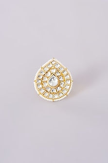 Gold Plated Jadau Kundan Polki Ring