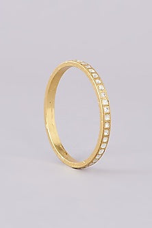 Gold Plated Jadau Kundan Polki Bangles (Set of 2)