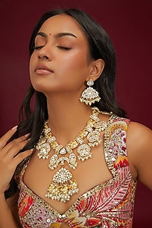 Gold Plated Mother Of Pearl Necklace Set