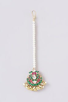 Gold Plated Jadau Kundan Polki Maangtikka
