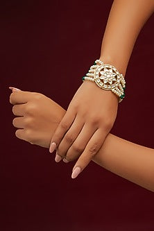 Gold Plated Jadau Kundan Polki Bracelet