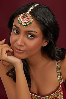 Gold Plated Jadau Kundan Polki Maangtikka