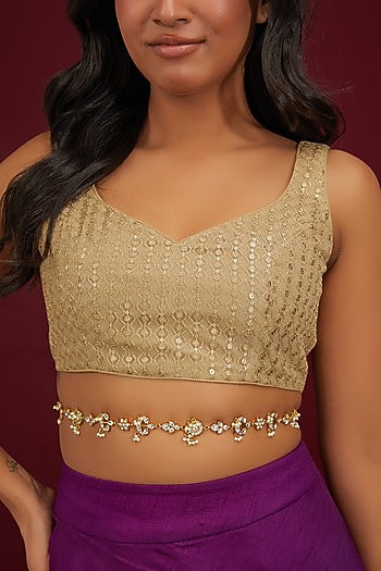 Gold Plated Jadau Kundan Polki Waistbelt