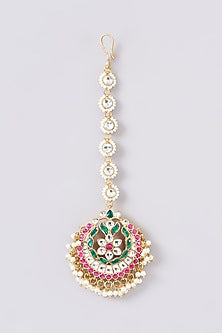 Gold Plated Jadau Kundan Polki Maangtikka