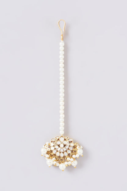 Gold Plated Mother Of Pearl Maangtikka