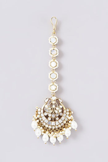 Gold Plated Mother Of Pearl Maangtikka