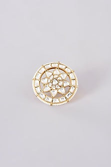 Gold Plated Jadau Kundan Polki Ring
