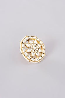 Gold Plated Jadau Kundan Polki Ring