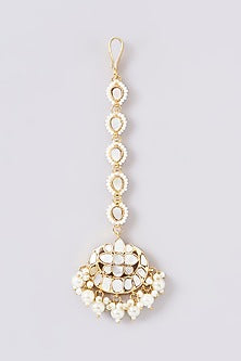 Gold Plated Mother Of Pearl Maangtikka