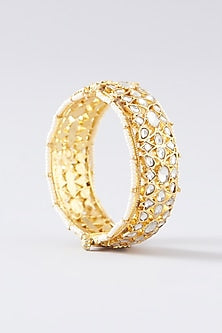 Gold Plated Kundan & Pearl Bangles (Set of 2)
