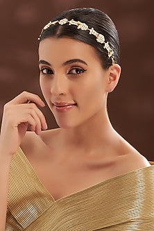 Gold Plated Kundan Polki Mathapatti