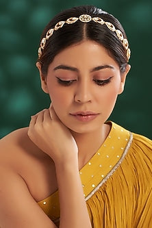 Gold Plated Kundan Polki Mathapatti