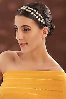 Gold Plated Kundan Polki Mathapatti