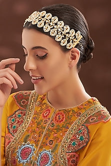 Gold Plated Kundan Polki Mathapatti