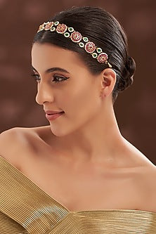 Gold Plated Kundan Polki Mathapatti