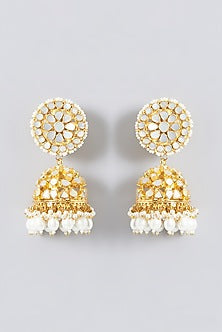 Gold Plated Kundan Polki & Mother Of Pearl Necklace Set