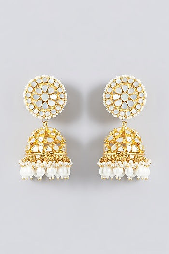 Gold Plated Kundan Polki & Mother Of Pearl Necklace Set