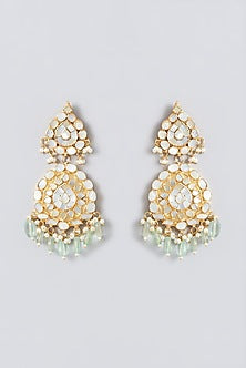 Gold Plated Kundan Polki & Mother Of Pearl Necklace Set