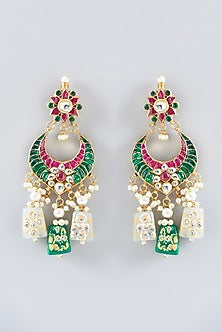 Gold Plated Kundan Polki & Semi-Precious Stone Necklace Set