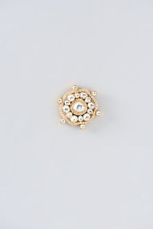 Gold Plated Kundan Polki & Semi-Precious Stone Stud Earrings