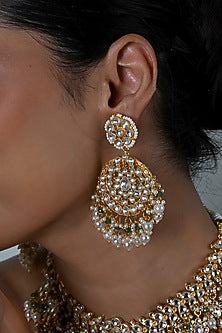Gold Plated Kundan Polki Jadau Choker Necklace Set