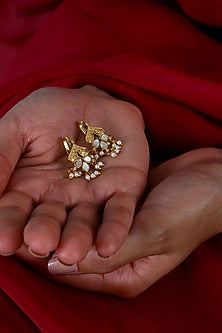 Gold Plated Mother Of Pearl Cuff Earrings