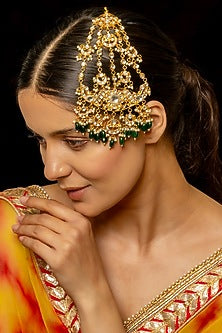 Gold Plated Kundan Polki & Semi-Precious Stone Pasa