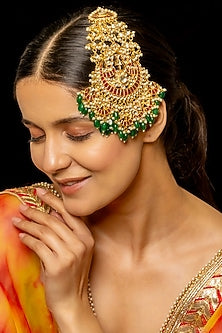 Gold Plated Kundan Polki & Semi-Precious Stone Pasa