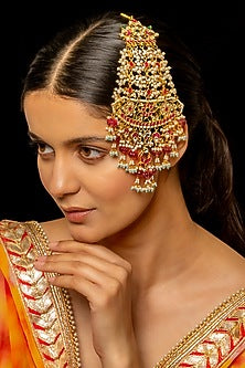 Gold Plated Kundan Polki & Semi-Precious Stone Pasa
