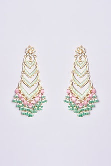 Gold Plated Kundan Dangler Earrings
