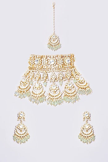 Gold Plated Kundan Choker Necklace Set