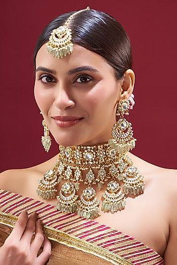 Gold Plated Kundan Choker Necklace Set